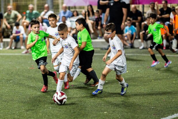 Young players taking part in the Kiryat Bialik Mayor’s Football League