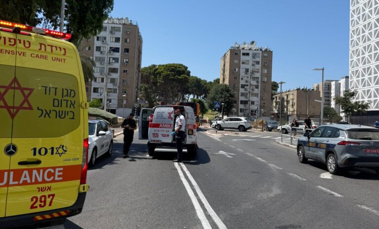 Emergency response at the scene of the Nahariya taxi collision near Arena Mall